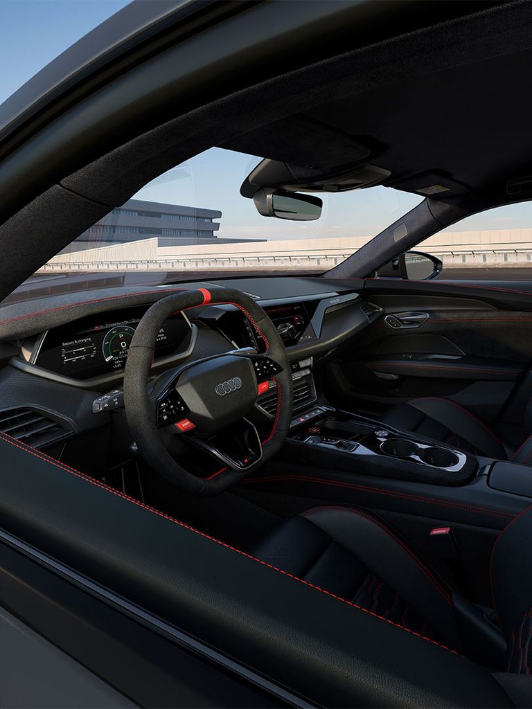 Foto del interior de un Audi RS e-tron GT. 